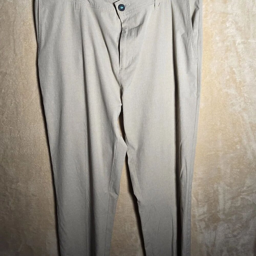 LINKSOUL Mens 40x32 Golf Pants Stretch‎ Fabric 5 Pocket Khaki Beige 378